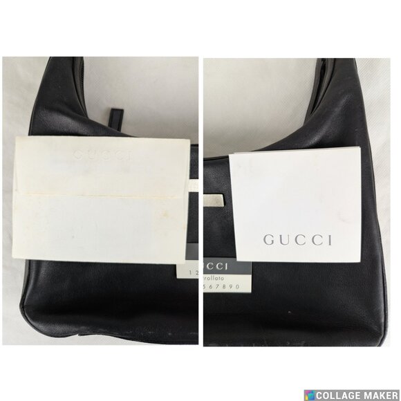 Authentic Vintage GUCCI Hobo Leather Chain Shoulder Bag Made in Italy - Picture 5 of 12